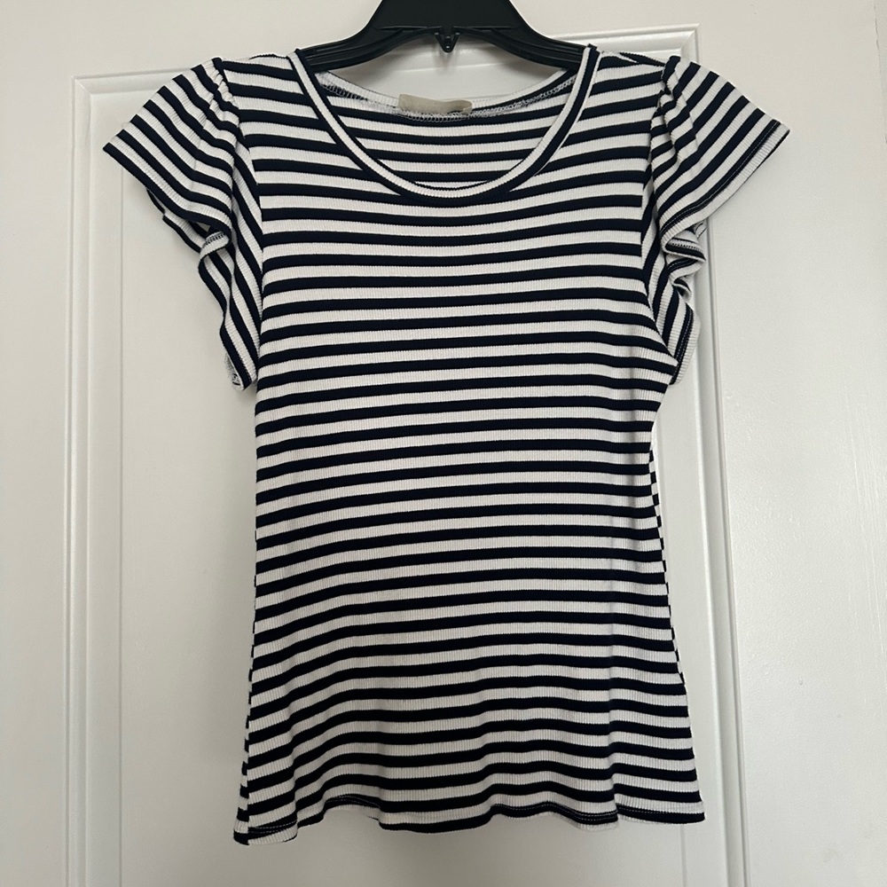 Altar’d Stare Striped Black and White Women's Top